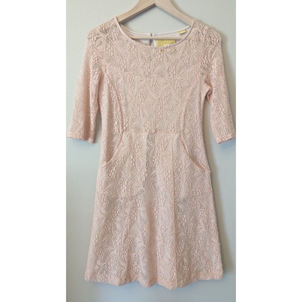 Maeve Light Pink Lace Dress With 3/4 Sleeves